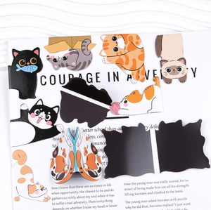 แพ็คสติกเกอร์ PVC ลายแมวน่ารัก สติกเกอร์การ์ตูนสัตว์เลี้ยงน่ารัก กันน้ำ ไวนิล รูปทรงสี่เหลี่ยมผืนผ้า น้ำหนักเบา ยี่ห้อ ELEVE สำหรับตกแต่งแล็ปท็อปและโทรศัพท์ - Product Image 2