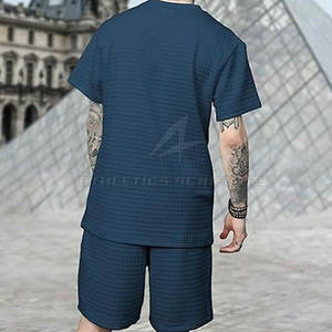 Conjunto de camisetas de gimnasio para hombre de poliéster Premium informal de verano personalizado 2025, pantalones cortos y camisa con logotipo de etiqueta privada a la venta - Product Image 3