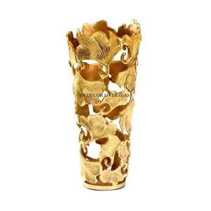 Más exigente de alta calidad chapado en oro Gingko diseñador de primera calidad florero de Metal boda y fiestas suministros de Decoración de mesa - Product Image 1