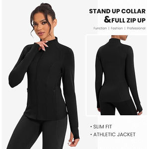 Chaqueta de Yoga Elástica y Suave con Cierre Completo, Mezcla de Nailon y Elastano, Top Deportivo para Mujer, Transpirable, para Gimnasio - Product Image 3