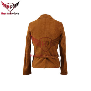 Chic Women's Long Sleeve Bike <b>Suede</b> <b>Leather</b> <b>Jacket</b> | Trendy Winter Outerwear | Fashionable Top Selling Windproof Cotton Nylon - Product Image 5