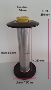 Bobinas con Brida Scaglia (Aleación de Aluminio y Resina) 250-55-130mm en Muy Buen Estado para Maquinaria de Hilatura, Recubrimiento y Retorcido, Italia - Product Image 2