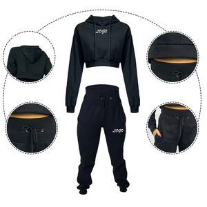 Fabricant pakistanais de survêtements d'hiver pour femmes, 100% coton, couleur unie, unisexe, ensemble long 2 pièces, léger, produit tendance - Product Image 3