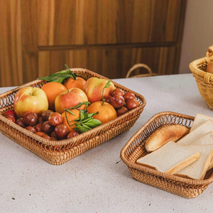 Elegant Customizable Natural Eco-friendly Wicker Rattan <b>Tray</b> Multifunctional <b>Storage</b> <b>Trays</b> Coffee Table Living Room Office - Product Image 4