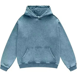 Sweat à capuche surdimensionné délavé à l'acide avec couleur et logo personnalisés en gros Fournisseur de sweats à capuche grande taille aspect délavé pour hommes - Product Image 1