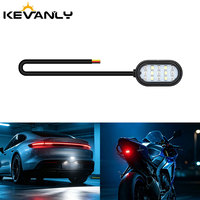 Feu arrière LED pour moto, DRL blanc et rouge, 15SMD, super lumineux, feu stop, clignotant arrière, lampe d'avertissement clignotante