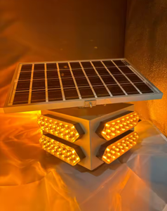Intermitente de precaución LED amarillo solar | Baliza de seguridad resistente a la intemperie para visibilidad en carretera - Product Image 4