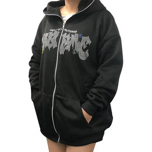 Sudaderas con Capucha de Invierno para Hombre, 600 Gsm, 100% Algodón, Lisas, con Pedrería, Estampado Digital Personalizado, Transpirables, con Cierre - Product Image 4