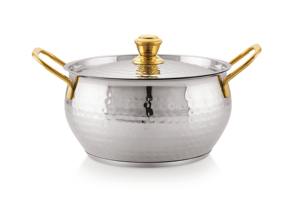 Olla de lujo de latón puro y metal para servir comida en la mesa, organizador de utensilios para bodas, multifuncional - Product Image 3