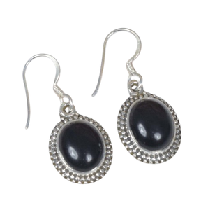 Boucles d'oreilles pendantes faites à la main en argent Offre Spéciale en gros pierre précieuse Onyx noir 925 boucles d'oreilles en argent Sterling massif 925 bijoux de timbre - Product Image 1