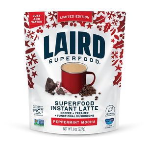Laird Superfood Peppermint Mocha Instant Latte with Adaptogens – สารต้านอนุมูลอิสระและซุปเปอร์ฟู้ดครีมมะพร้าว 8 ออนซ์ กระเป๋า - Product Image 1