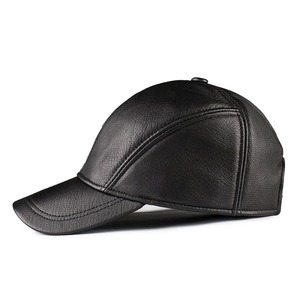 Casquettes de baseball unisexes en cuir véritable pour hommes femmes printemps et automne extérieur réglable chapeau décontracté crème solaire Snap back Cap - Product Image 3
