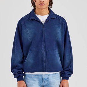 Servicio OEM/ODM, Sudaderas con Capucha Transpirables con Estampado Geométrico y Cremallera, Hechas a Medida con Transferencia de Calor para Hombre, Alta Calidad 100% - Product Image 1