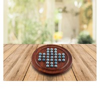Jeu de société en bois Solitaire DIY avec billes de verre – Jeu unique stimulant pour le cerveau – Le meilleur cadeau d'Inde pour enfants, adolescents et adultes – Halloween, Noël