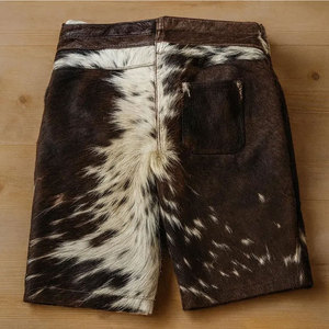 Latest Fashion High Quality Custom Made Cowhide <b>Short</b> Best Design Solid Color Comfortable Waterproof Stylish <b>Leather</b> <b>Shorts</b> - Product Image 2