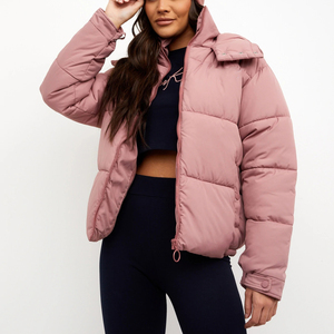 Veste matelassée à fermeture éclair pour femme, style nouveau, logo personnalisé, respirante, col montant, hiver, grande taille, poids lourd, vente en gros - Product Image 4