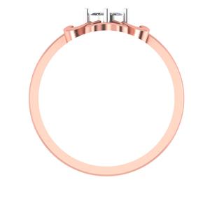 Anillo de compromiso de diamante chapado en oro rosa de 14 quilates de alta calidad superior Diseño elegante para boda y aniversario Certificado IGI - Product Image 4