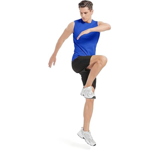 Haute qualité Gym Fitness débardeur hommes et femmes entraînement col rond vêtements sans manches pour la course-en vrac - Product Image 3