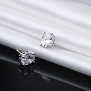 CZ Stone 5x7mm Baguette Rectángulo Stud Pendientes Turco Hecho a mano Venta al por mayor 925 Joyería de plata esterlina - Product Image 4