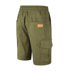 New Design Front Pockets 100% Cotton Solid High Street <b>Elastic</b> <b>Waist</b> Men's <b>Cargo</b> <b>Shorts</b> High Quality Breathable Eco-Friendly OEM - Product Image 5