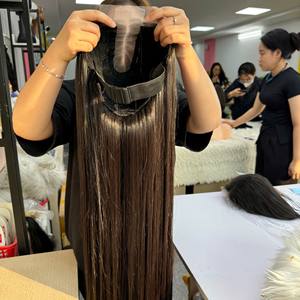 Perruque de cheveux vierges vierges vierges vietnamiens non traités, avec fermeture frontale en dentelle, 28 pouces de long, 2x6, dentelle transparente, 100% - Product Image 5