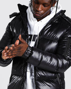 Logo personnalisé vente en gros de vêtements hommes imperméable bouffant en nylon veste avec capuche amovible vestes en duvet à bulles pour hommes - Product Image 4