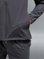 Setelan Jaket dan Celana Training Pria Musim Panas Ringan Anti Angin, Jaket Berkerudung dan Celana Resleting Penuh, Cepat Kering, Logo Kustom, Streetwear, Bahan Nilon