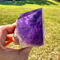 Vente en gros : Grande tour de diamant d'améthyste naturelle, sceptre premium en améthyste à tête large, pour cadeau et décoration