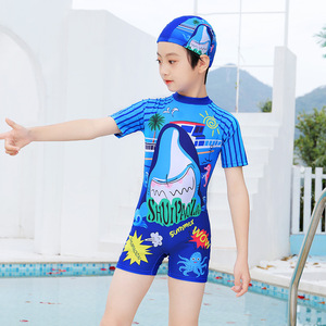 Traje de baño con capucha de tiburón para niños, bañador para niños, talla mediana - Product Image 6