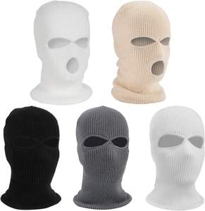 Masque de ski complet tricoté kaki 2/3 trous personnalisé Bonnet d'hiver pour adultes cagoule de moto Logo brodé Sports - Product Image 4