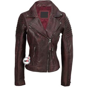 Confortable 2023 femmes Faux cuir veste fermeture éclair Pu Moto Biker veste décontracté mince court manteau tout neuf en cuir PU en gros - Product Image 6
