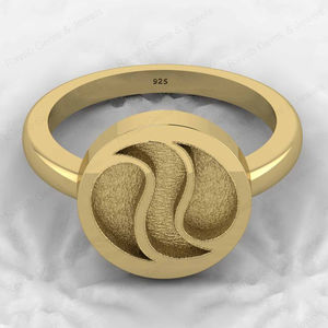 925 Sterling Silver Yin Yang Symbol Blank Bezel Semi Mount Setting <b>Ring</b> Good <b>for</b> Resin <b>Ashes</b> Work Keepsake Breastmilk Jewelry - Product Image 2