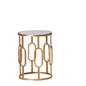 Modern <b>White</b> Marble Side <b>Table</b> with Gold Vertical Rod Base Luxury Accent Furniture for Stylish Interiors - Product Image 2