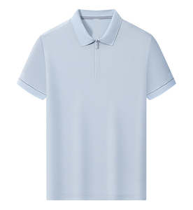 2025 moda de gama alta personalizada hombres Formal para botón camiseta Boxy algodón bordado sin costuras cuello alto patrón sólido rápido - Product Image 6