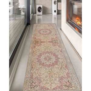 พรมลายดอกไม้สไตล์ตุรกี: พรมดีไซน์วินเทจกันลื่น พร้อมพรมขนนุ่ม - Product Image 4