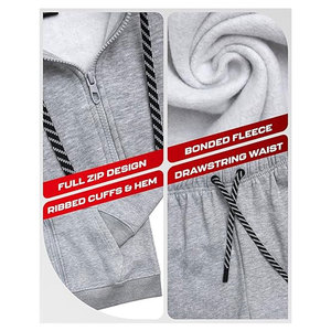 Conjunto Deportivo Moderno para Hombre de 2 Piezas con Sudadera con Capucha y Cremallera y Pantalones Deportivos Suaves para Correr, Trotar, Entrenar y Hacer Ejercicio - Product Image 4