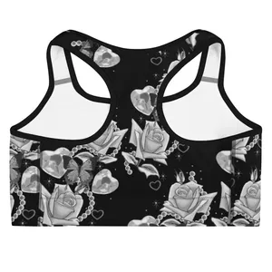Women's Racerback Sports Bra Solid Breathable High Support Plus Size Fitness <b>Top</b> Front Logo - Product Image 2