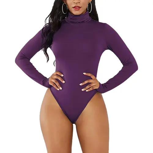 Customized Bodysuit High Quality Ladies One Piece Long Sleeve Female Knitwear Bodysuit Tops Manufacturer From Bangladesh