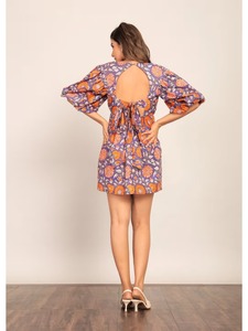 Vestido de algodón de verano hecho a mano indio con estampado Floral, ropa de viaje informal, logotipo frontal, nuevo regalo de moda para ella, cintura natural tejida - Product Image 2