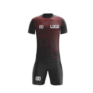 เสื้อฟุตบอลผู้ใหญ่แบบสั่งตัด ชื่อทีมตามสั่ง ชุดยูนิฟอร์มแบบซับลิเมชั่น โพลีเอสเตอร์ 100% ระบายอากาศได้ดี น้ำหนักเบา แขนสั้น - Product Image 1