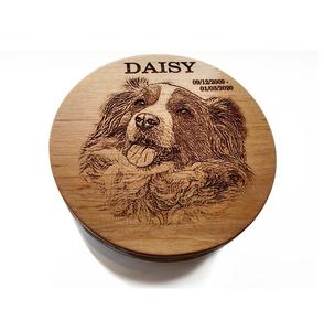 Wood Pet Urn For <b>Ashes</b> <b>Dog</b> Cat <b>Box</b> Personalized Cremation Casket Engraved Bespoke Small Medium Large - Product Image 3