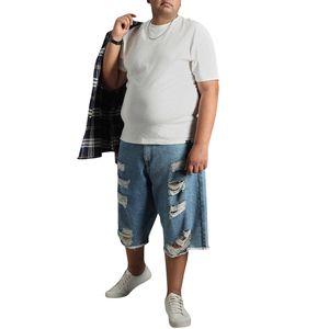 Shorts en jean décontractés respirants grande taille, déchirés, style streetwear, confort décontracté, tissu durable, audacieux, pour tous les jours, été - Product Image 2