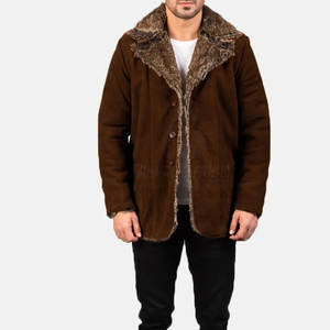 Abrigo Ecológico de Primera Calidad para Hombre, de Gamuza y Cuero, Relleno de Lana, Suave para un Estilo Urbano Diario - Product Image 3