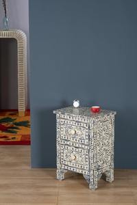 Handcrafted Bone Inlay <b>Drawer</b> Console Cabinet Decorative <b>Storage</b> Furniture for Living Spaces Available At Competitive Price - Product Image 2