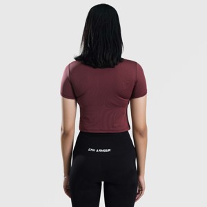 Top Corto de Yoga W024 en Color Granate, Ropa Deportiva Cómoda y Elegante - Product Image 2