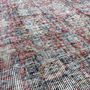 พรมตุรกีขนาด 2.8x7.9 ฟุต ลายดอกไม้สีแดง พรมวินเทจทำจากขนสัตว์ - Product Image 5