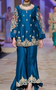 NEW---STUNNING KURTA & PLAZO sur tissu de soie embellissant les perles de verre cristal, DABKA travail pour les tenues de fête @ 2022 - Product Image 2