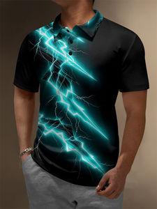 Jersey sólido antiarrugas con estampado de transferencia de calor para hombre, camisas informales con botones de negocios a la moda, camisas de manga corta transpirables para camisa - Product Image 3