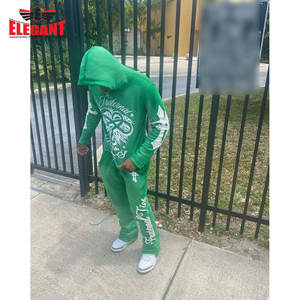 2024 último estilo personalizado conjunto de dos piezas Jogger serigrafía Sun Faded Acid Wash hombres chándal por Elegant Sports - Product Image 3