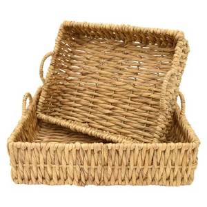 Venta al por mayor fabricantes de bandejas redondas de mimbre bandejas de comida de frutas con asas restaurante y suministros para hoteles conjunto de Bandejas para servir - Product Image 5